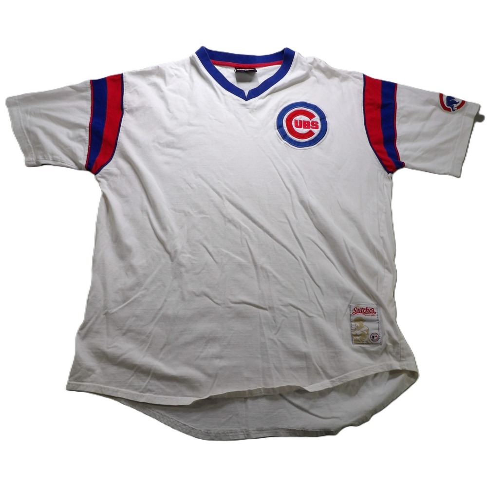 Stitches Chicago Cubs T-Shirt Men XL White Cotton MLB Baseball Graphic Jersey SS